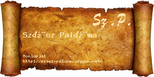 Szász Palóma névjegykártya